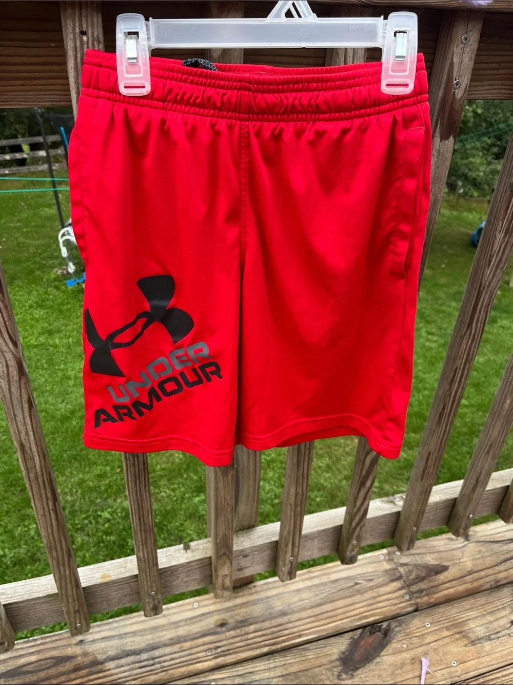 Under Armour Red Men’s Athletic Shorts with Black Logo